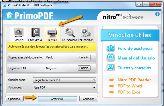 Imprimir con primo PDF Imprimir con primo PDF